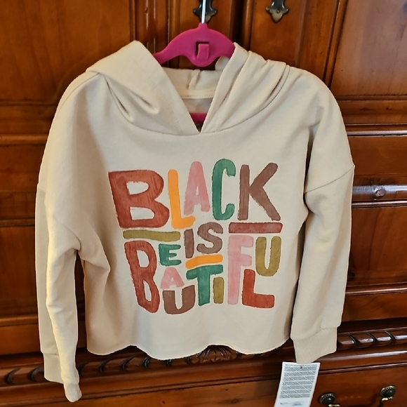 Well Worn Other - Well Worn Cream and Black Hoodie with Retro Graphic